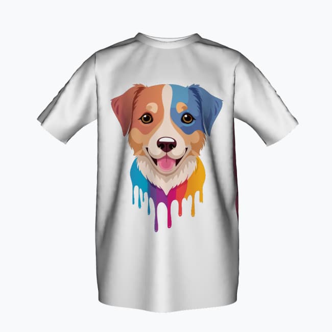 Koszulka dziecięca Full Print - Bawełna Rainbow Dog